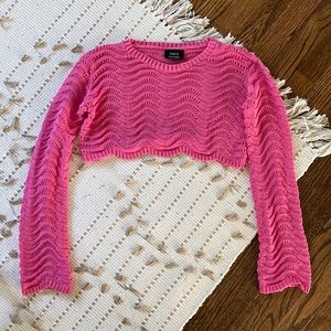 Vici knit scallop hem crop top
